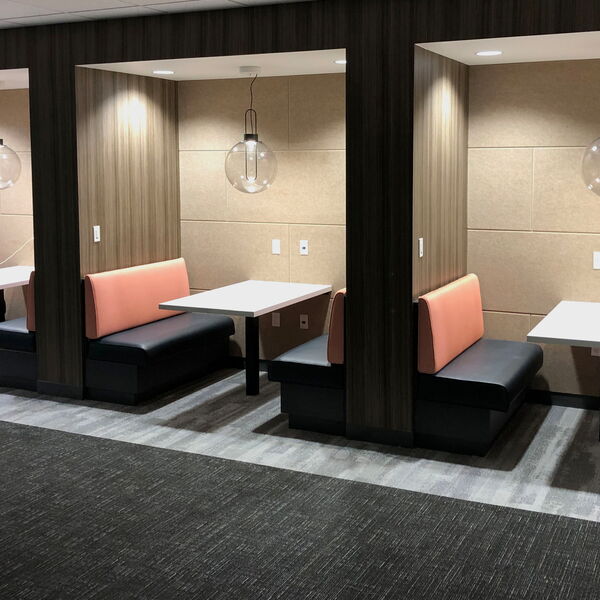 Office Booths with Sphere Lights