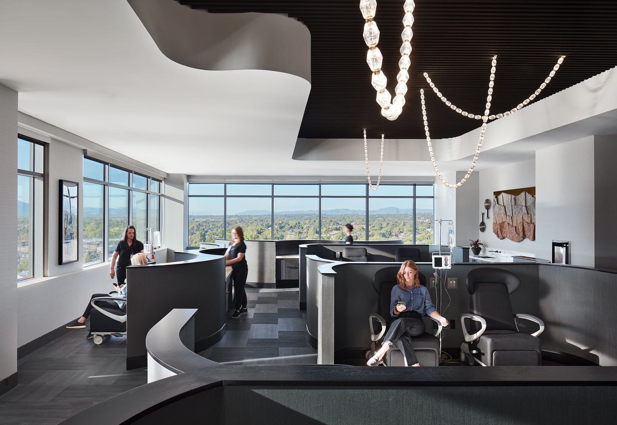 Elegant and Modern Hair Salon Interior with Stylish Design and Natural Light
