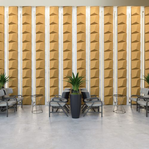 Acoustic tiles with optimal sound absorption by Fräsch