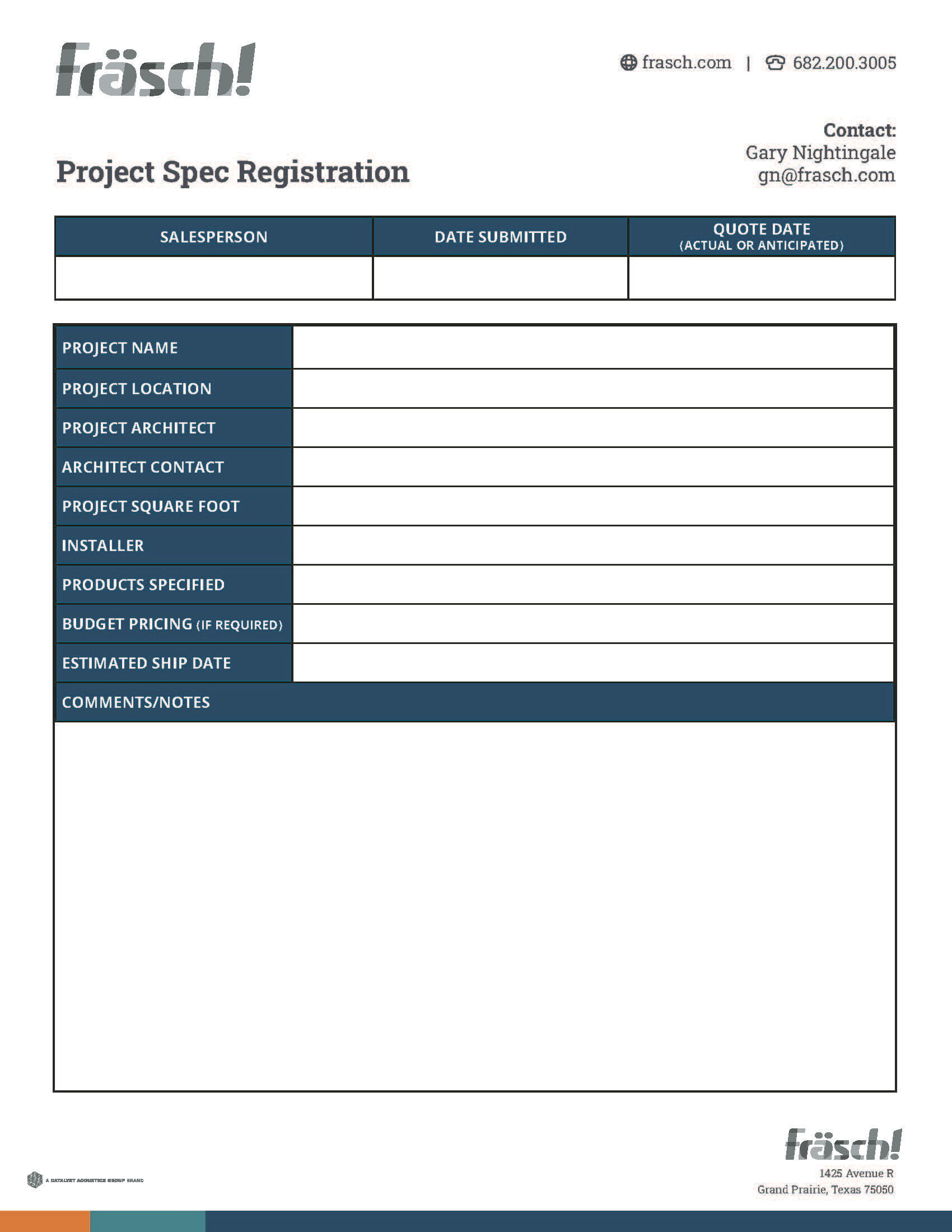 Spec Registration Form